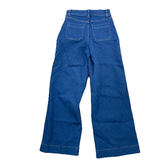 SPANX XS EveryWear Cropped Wide Leg Jeans with Patch Pockets 29" Inseam 64-14 - Picture 1 of 10